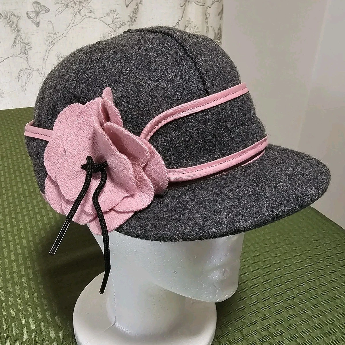 Magenta Women\'s Stormy Kromer Hat with Floral Accent Garnet Petal Pusher by Michigan main image 2