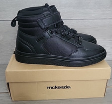 Mckenzie Boys Kids Faux Leather High Top Shoes Boots Trainers Size Uk 5.5 Black