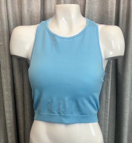 PrettyLittleThing NWT Bright Blue Seamless Bust Sports Bra Top Size Large PLT - Picture 1 of 14