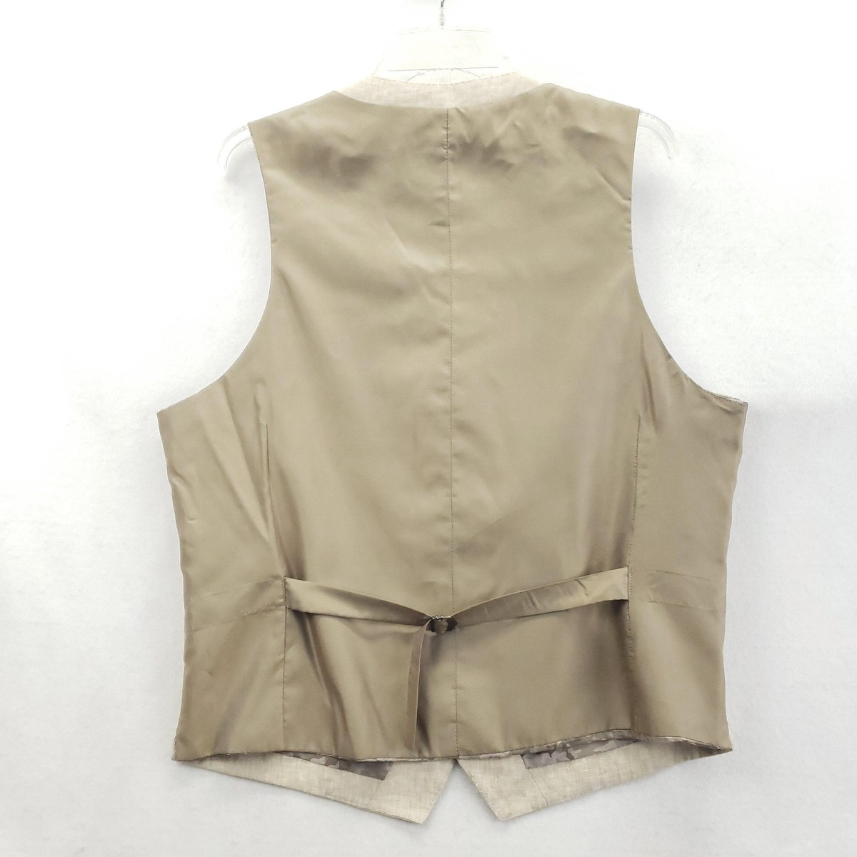 Joseph Abboud Vest Mens Large Beige Linen Slim Fit Suit Waistcoat