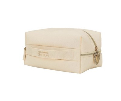 Dolce & Gabbana Sacred Heart Emblem Devotion Cosmetic Bag Pouch Cream Beige