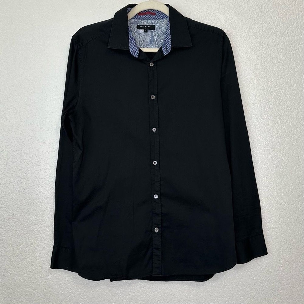 Ted Baker Men's Black Casual Button Down Shirt | eBay
