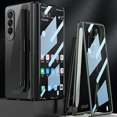 Für Samsung Galaxy Z Fold3 Fall Stoßfeste PC Clear Pen Slot Schutzhülle