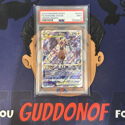PSA 9 MINT 2023 Pokemon Crown Zenith ZERAORA VSTAR GG43 Full Art