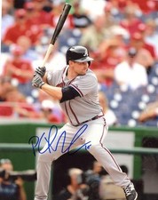 PHIL GOSSELIN AT BAT   ATLANTA BRAVES SIGNED 8X10 PHOTO