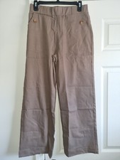 Women's Medium Brown Elastic Waist Stretch Dress Pants