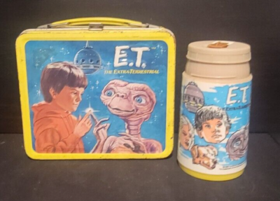VINTAGE 1982 ALADDIN E.T. THE EXTRA TERRESTRIAL METAL LUNCHBOX AND