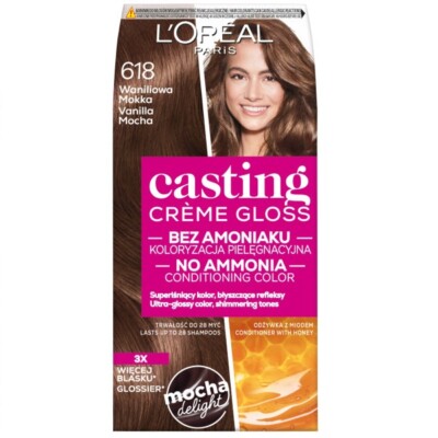 L'Oreal Paris Casting Creme Gloss Haarfarbe 618 Vanille-Mokka - 1er Pack (1