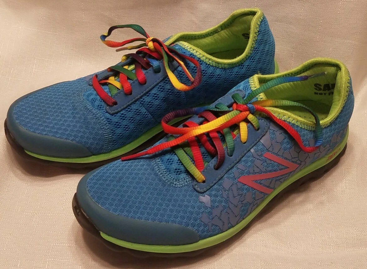 New Balance Sample Revlite Blue W Rainbow Laces Womens size 7