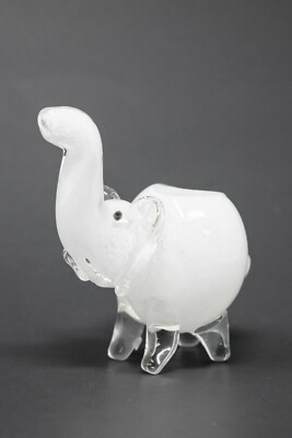 4'' Collectible White Elephant TOBACCO Glass Hand Smoking Pipe - Fast Shipping