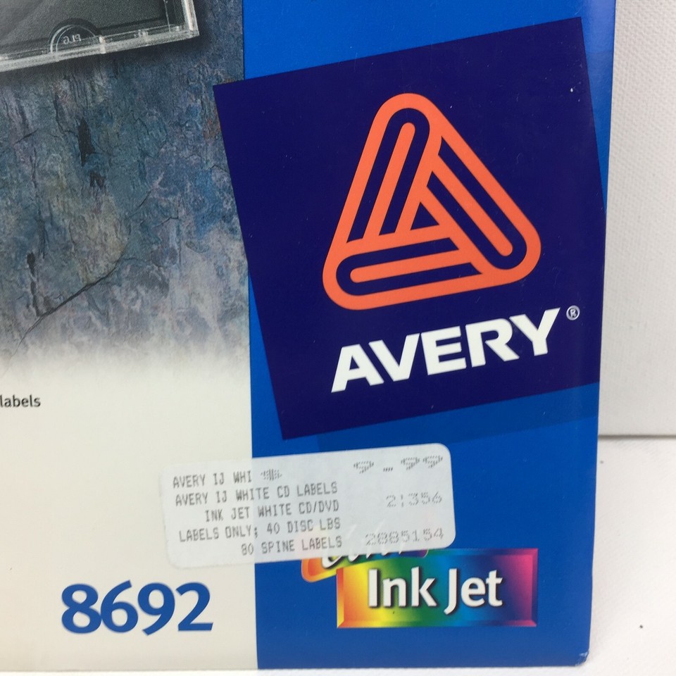 Avery 8692 White CD DVD Design Kit Labels CD/DVD 40 Disc Labels 80 ...