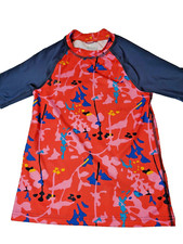 REI Co-op Girls Rash Guard Swim Shirt Kids 10-12 Top Red Colorful