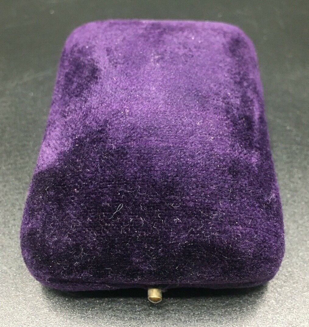 Vintage Purple Velvet Push Pin Jewelry Box - Ellis Bros Ltd Toronto Ontario - 