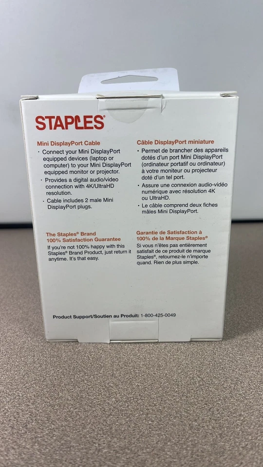 New Mini DisplayPort Cable, Male to Male 6’ 4K/UltraHD “Mini DP to Mini DP” MDP - Image 4 of 4