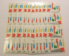 Mrs. Grossman's Lot 10 Strips ~Tools~ Saw Hammer Vintage 1995 Stickers RARE HTF