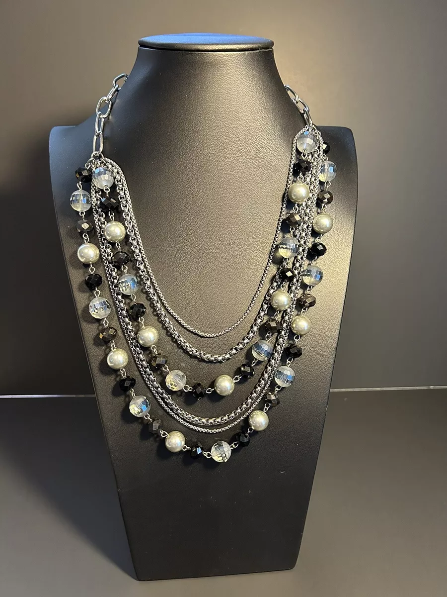 Vera Wang Kohls Multi Layered Statement Beads Chain Necklace