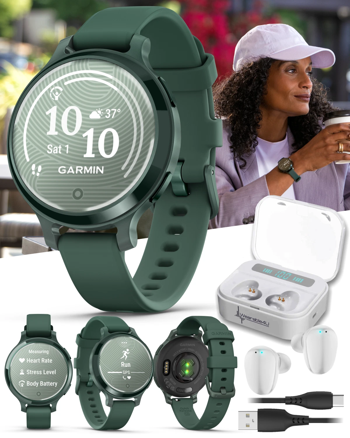 Garmin Lily 2 Active 38 mm Woman Stylish GPS Smartwatch