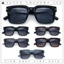 Gentlemanly Retro Thick Horn Rim Oversized Plastic Fashion Sunglasses