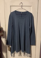 2XL Navy Blue Long Sleeve Shirt Dress!