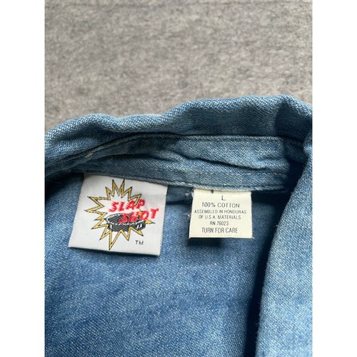 VTG 1994 Stanley Cup Conference Denim Button-Up Shirt NHL Hockey Embroidered L - Picture 4 of 9