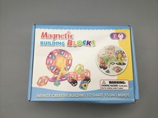 Magnetic Building Blocks Set- 122 Pieces- Ages 3 Years Box Not Sealed, NEW
