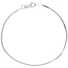 925 Sterling Silver Octagon Diamond Cut Snake Chain Necklace 0.9mm 16" to 20"