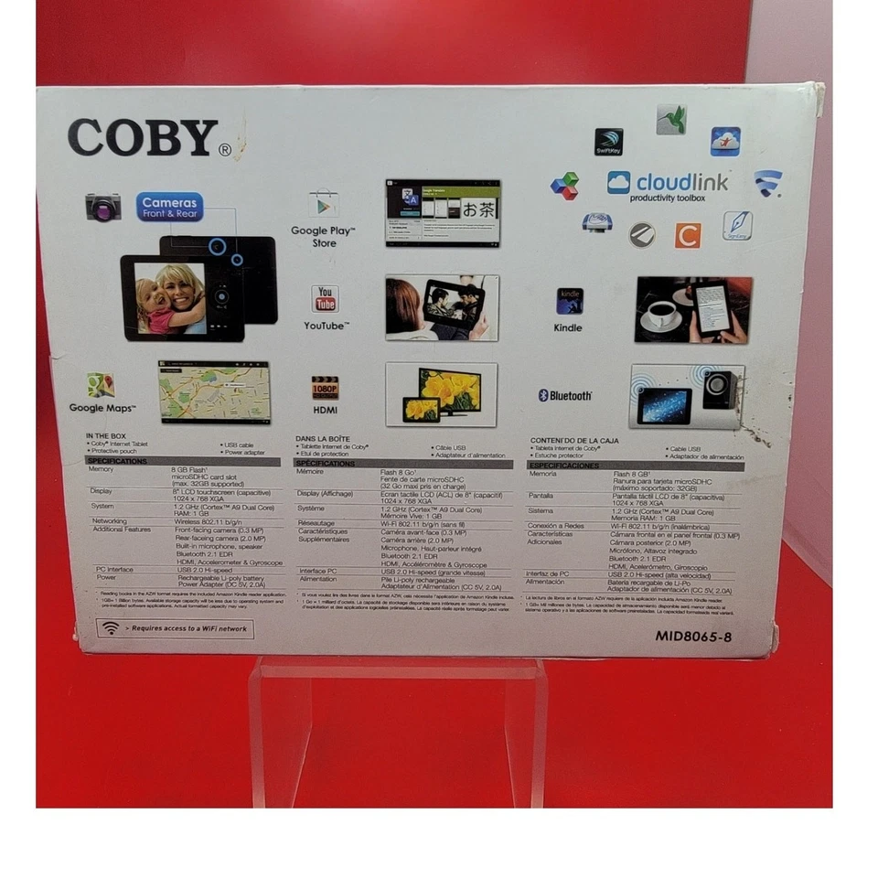 Coby Kyros Touchscreen Wi-Fi Tablet MID8065-8 Black Open Box - Image 2 of 4