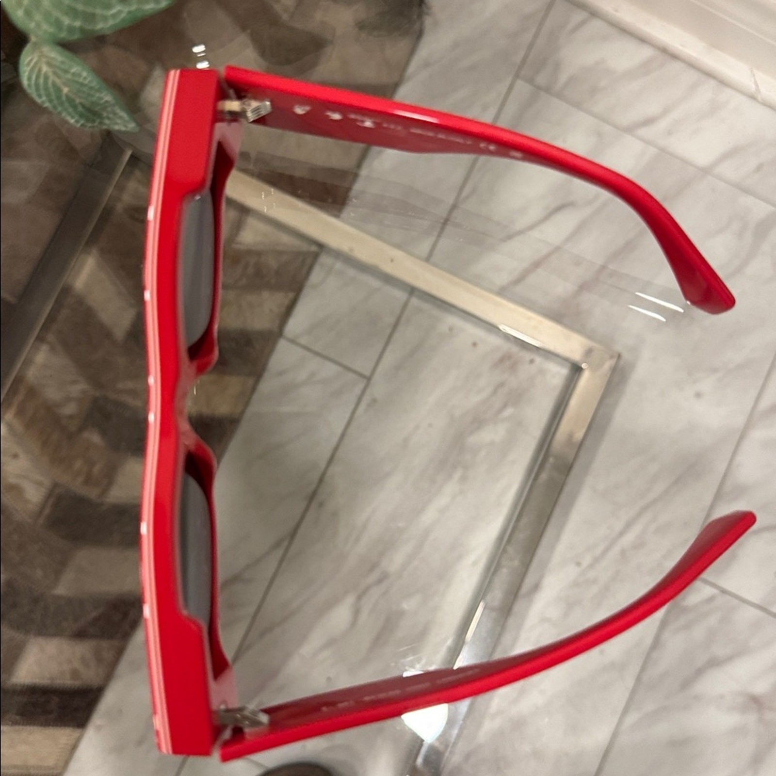 OFF WHITE Andy  Rectangular Sunglasses - RED - BR… - image 4