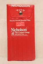 Vtg Nicholson Round Handle Needle File Set 12 Pc. 37755 XF 6 1/4" RHN USA E3B1