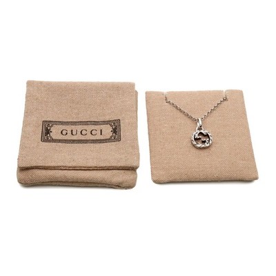 GUCCI Interlocking G Arabesque Chain Necklace SV925 Silver