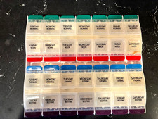 Extra Large Weekly Pill Organizer 4 Times a DayXL Large Pill Box 7 Day Medici...