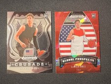 LaMelo Ball RC 2020 Prizm Draft Picks Global Prospects Red Cracked Ice / Crusade
