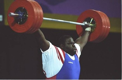 Mark Henry USA in action at the mens's weightlifting at the Georgi- Old Photo