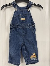 VTG Disney Baby Winnie the Pooh Denim Overalls 3-6 months Hunny Explorers Y2K
