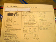 1966 Pontiac V8-421 Wo -with Air System.  Standardsadjustments Card