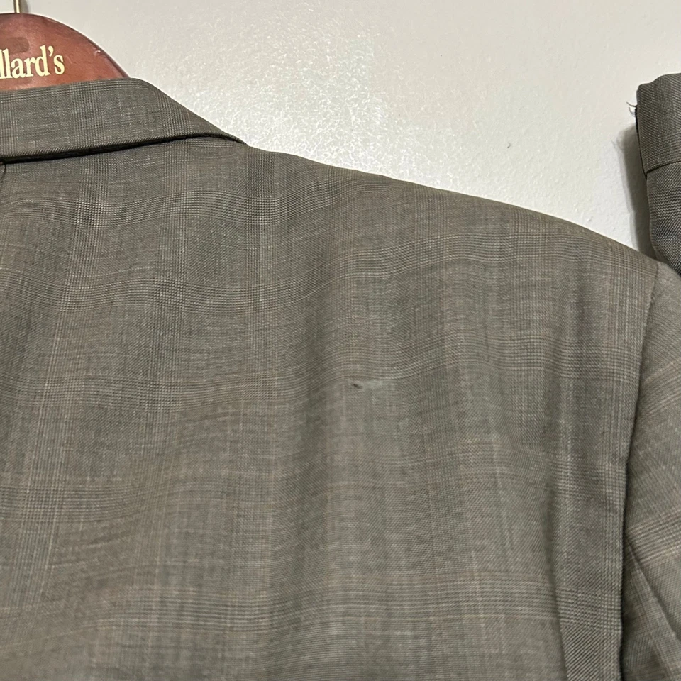 Calça Blazer 40X29 Vintage Anos 90 Hart Schaffner Marx Terno Cinza Claro Xadrez 46R - Imagem 4 de 4