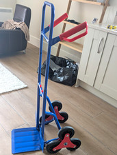 Blue Stair Climbing Sack Truck Hand Trolley with Tri-Wheel Stair Climber Wheels