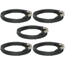 5-Pack 25 Ft Foot Feet XLR Male to Female 3pin Mic Audio Cord Microphone Exte...