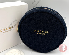 Chanel Holiday 2025 BLUE Circle Makeup, Cosmetics Pouch 6.5"x6.5"x1.5' Brand New