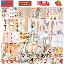 200pcs Vintage Junk Journal Supplies,Scrapbook Supplies Scrapbooking Paper an...