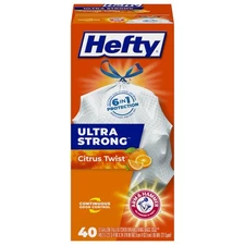 Hefty Ultra Strong Tall Kitchen Trash Bags - Citrus Twist, 13 Gallon, 40 Count