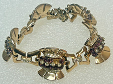 Pulsera vintage Coro Craft Sterling Pegaso pegaso rosa pedrería retro 54,6 g