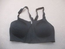 36C All In Motion Womens Black Lined Wireless Zip Front Sport Bra 10R