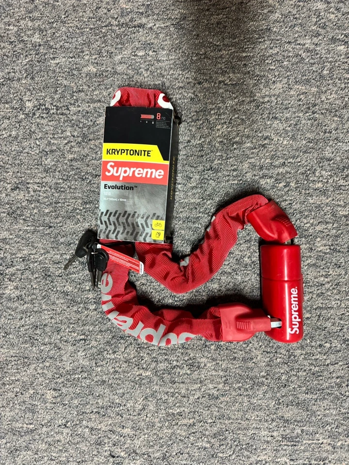 Supreme Kryptonite Evolution Integrated Bike Chain Link Lock RED SS21 - Image 3 of 4