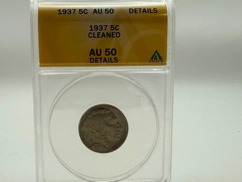 1937 BUFFALO NICKEL  ANACS AU 50