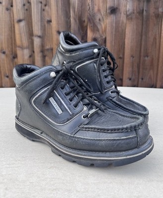 Rockport XCS Hydroshield Waterproof Black Leather Boots Vibram - Size 10 Wide