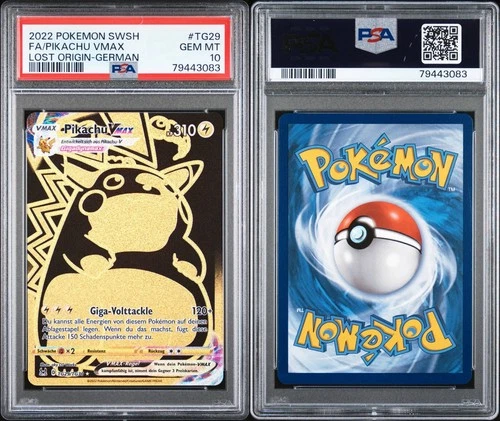 2022 Pokemon Lost Origin Pikachu Vmax PSA 10 Gem Mint TG29 German