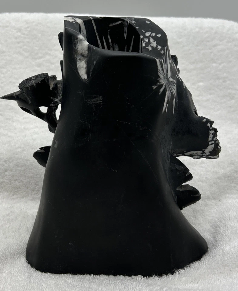 Natural chrysanthemum stone pen container carving aura healing gift 5.11 lbs. - Image 4 of 4