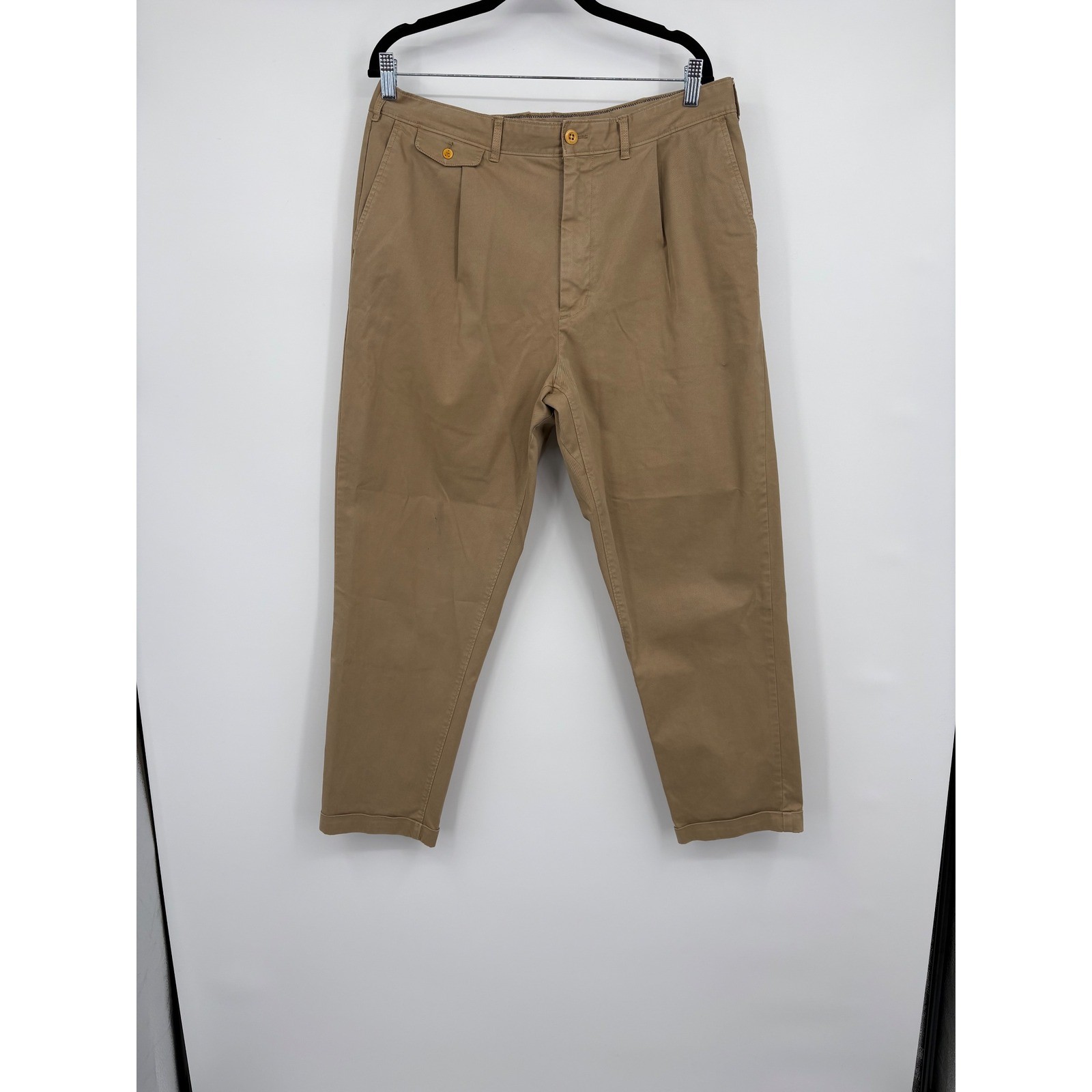 Alex Mill Pleated Khaki Chino Pants Mens Size 33 Relaxed Fit Cotton Blend