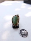 Vintage American Style Turquoise Ring Sterling Silver Statement Size 9